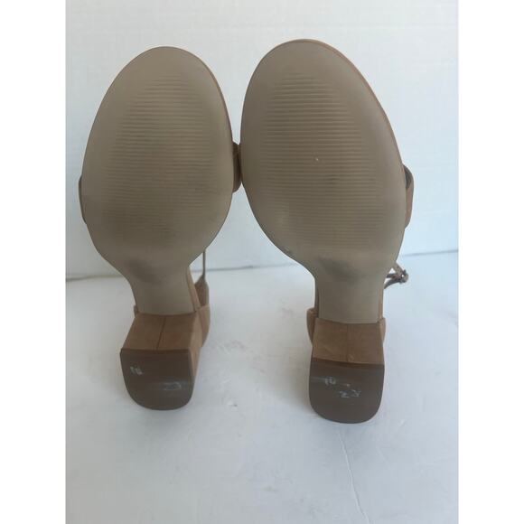 NWT Steve Madden Irenee Tan Leather Ankle Straps Low Heel Sandals Sz 11 - Picture 9 of 9